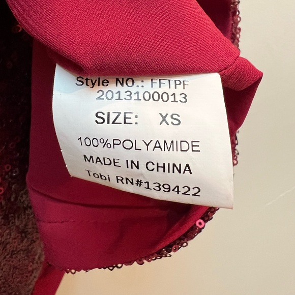 Tobi Red Sequin Tank Top - Picture 5 of 6